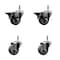Service Caster 3'' Thermo Rubber Wheel Swivel 7/16'' Grip Ring Stem Caster Set 2 Brake, 4PK SCC-GR20S314-TPRB-PLB-716138-2-S-2 - alternate 1